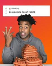 Guy with hotdog house