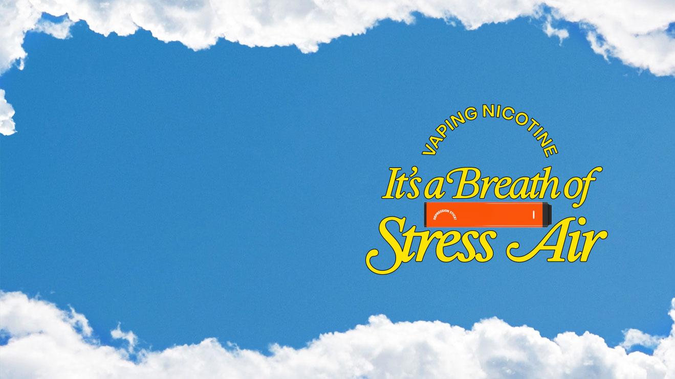 Clouds with Vaping Nicotine - Breath of Stress Air logo