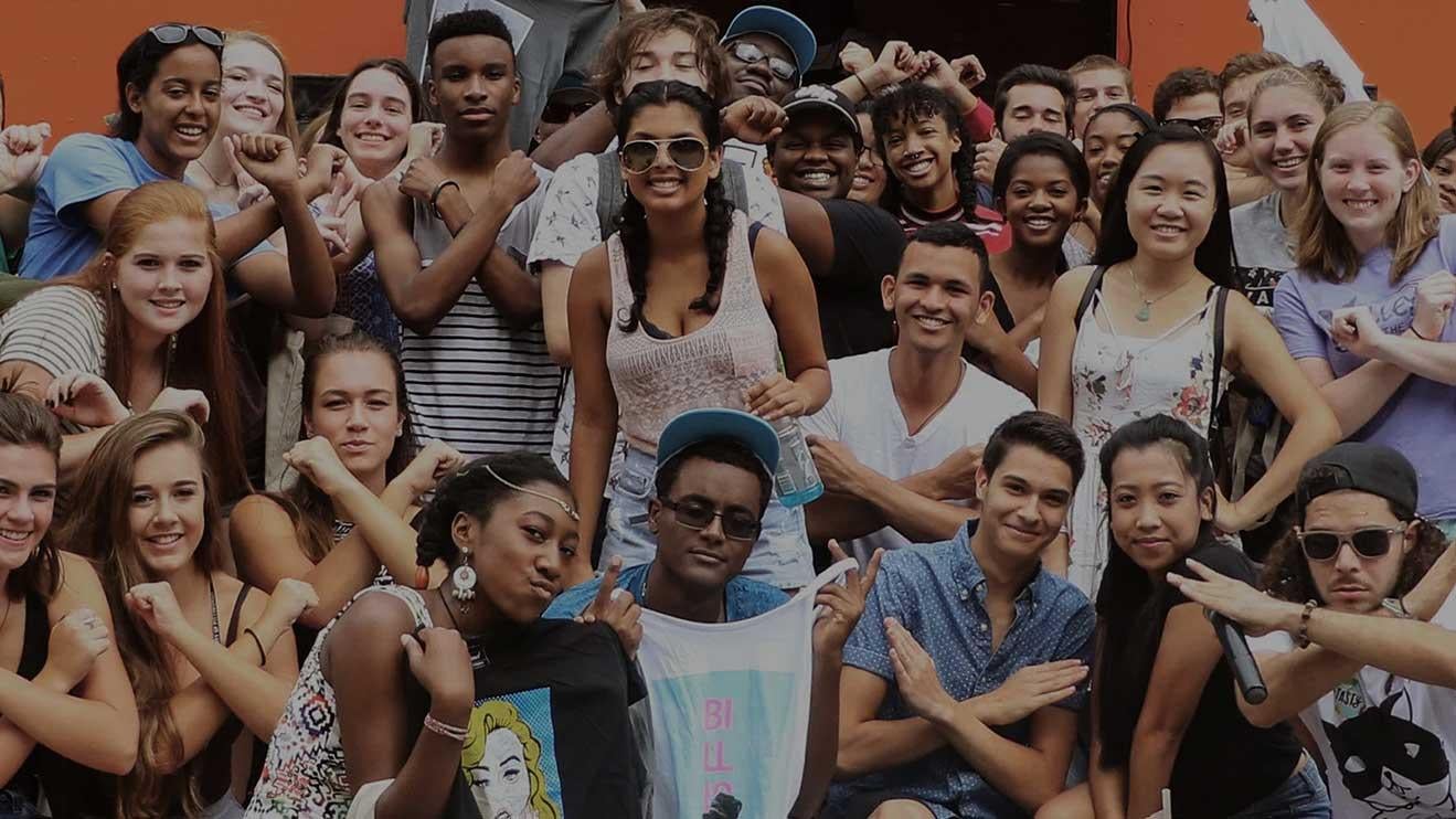 Photo of a group of kids standing against nicotine