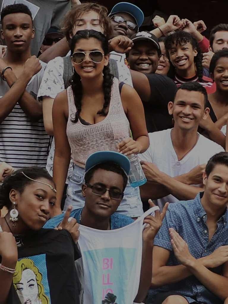 Photo of a group of kids standing against nicotine